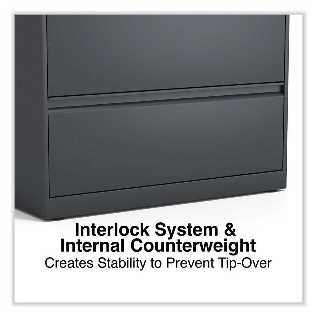 Lateral File, 2 Legal/Letter/A4/A5-Size File Drawers, Charcoal, 36" x 18.63" x 28