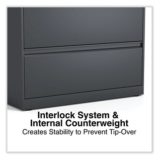 Lateral File, 2 Legal/Letter/A4/A5-Size File Drawers, Charcoal, 36" x 18.63" x 28