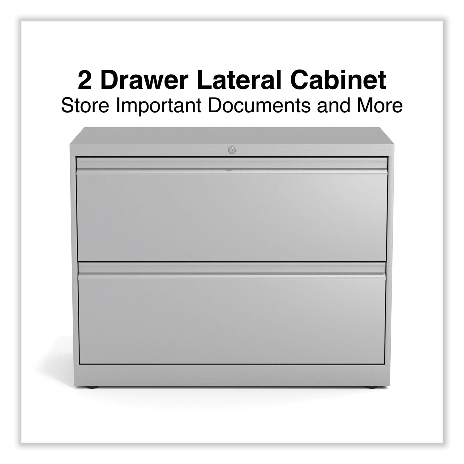 Lateral File, 2 Legal/Letter-Size File Drawers, Light Gray, 36" x 18.63" x 28