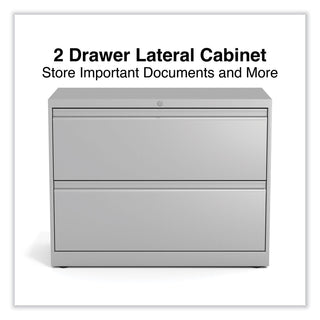 Lateral File, 2 Legal/Letter-Size File Drawers, Light Gray, 36" x 18.63" x 28