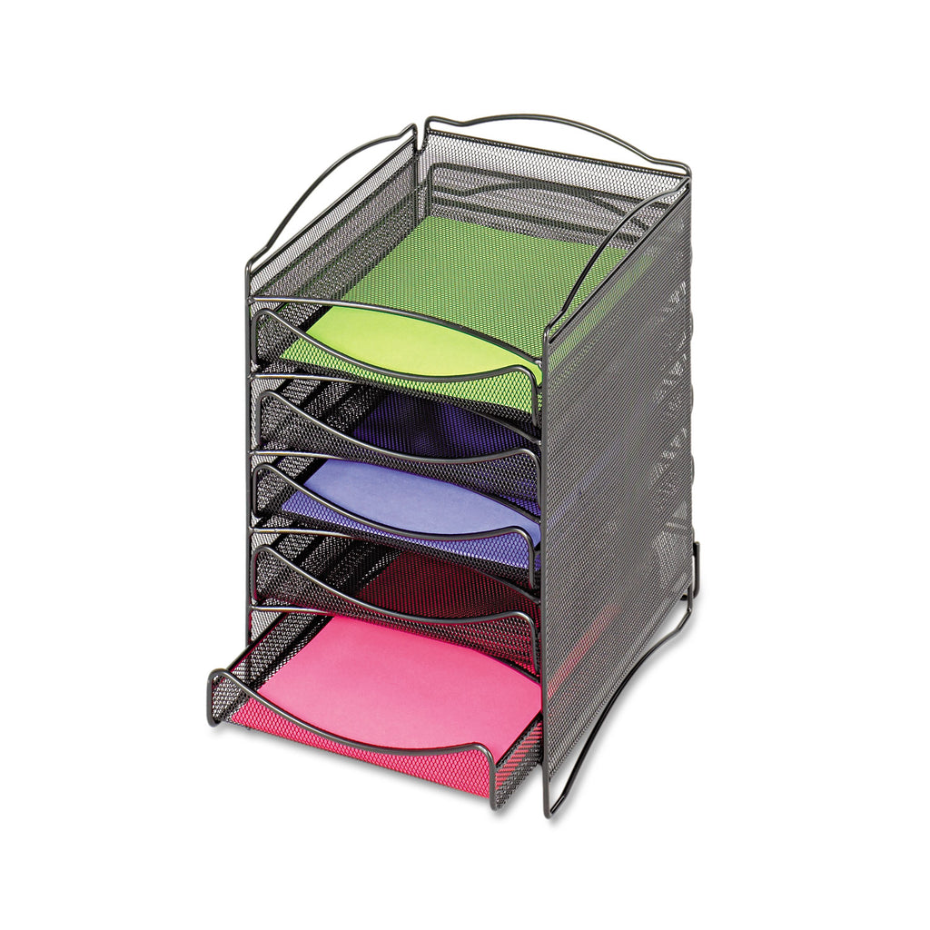 Onyx Stackable Literature Organizer, Five-Drawer, 10.25 x 12.75 x 15.25, Black - 