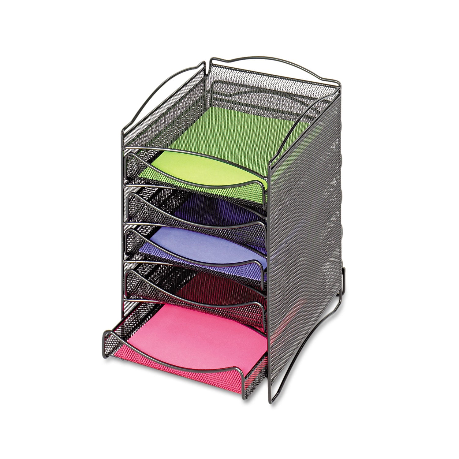 Onyx Stackable Literature Organizer, Five-Drawer, 10.25 x 12.75 x 15.25, Black - 
