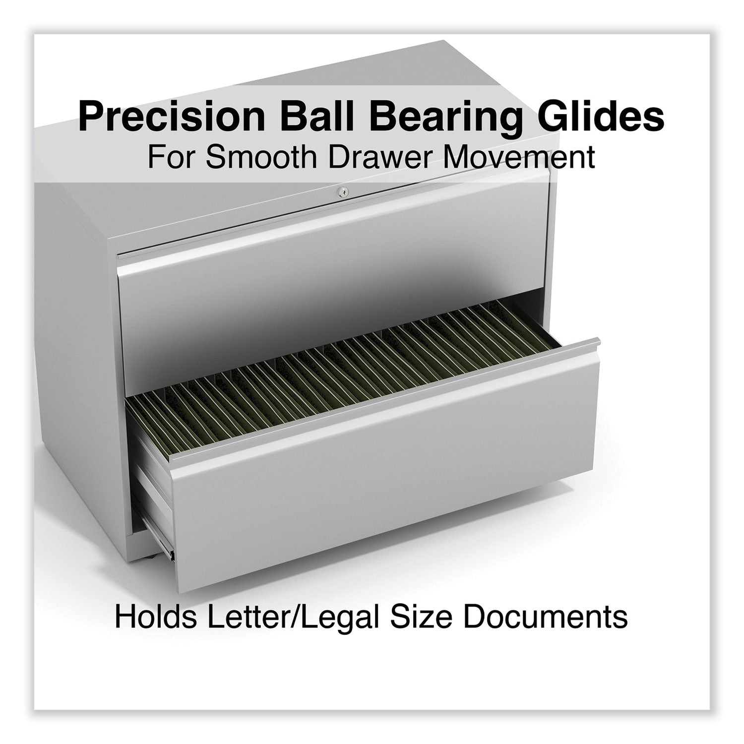 Lateral File, 2 Legal/Letter-Size File Drawers, Light Gray, 36" x 18.63" x 28