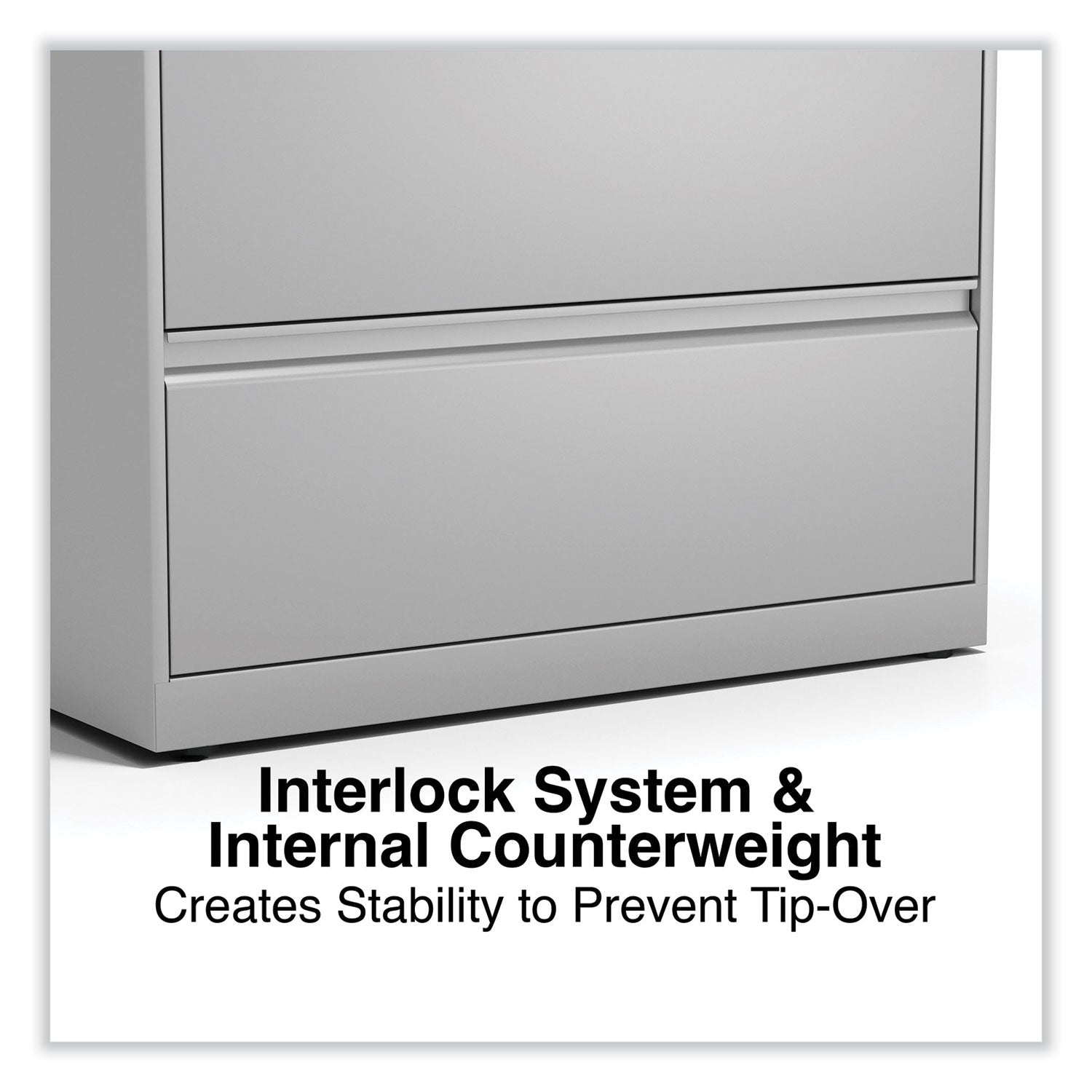 Lateral File, 2 Legal/Letter-Size File Drawers, Light Gray, 36" x 18.63" x 28