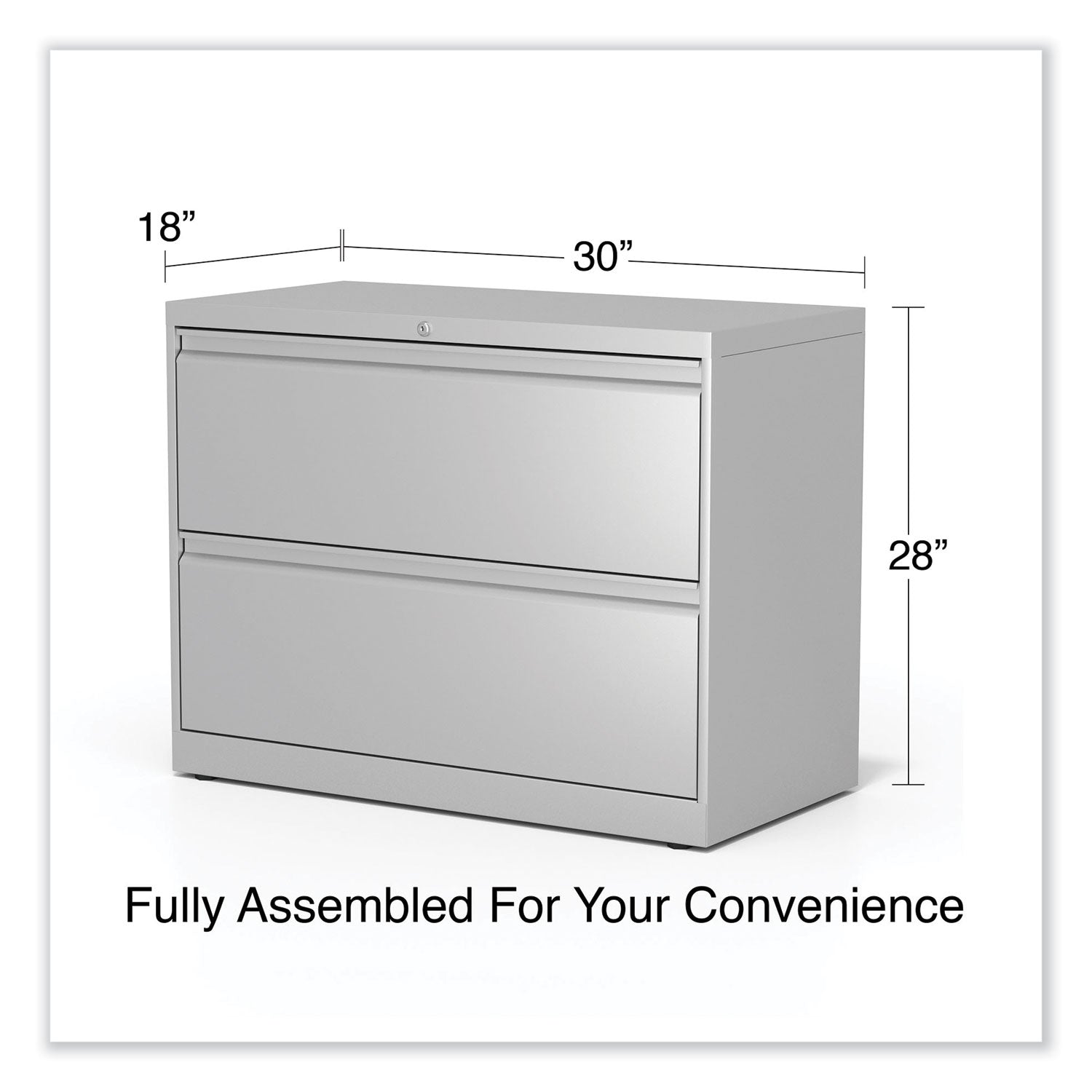 Lateral File, 2 Legal/Letter-Size File Drawers, Light Gray, 36" x 18.63" x 28