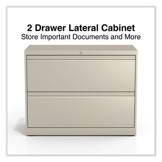 Lateral File, 2 Legal/Letter-Size File Drawers, Putty, 36" x 18.63" x 28