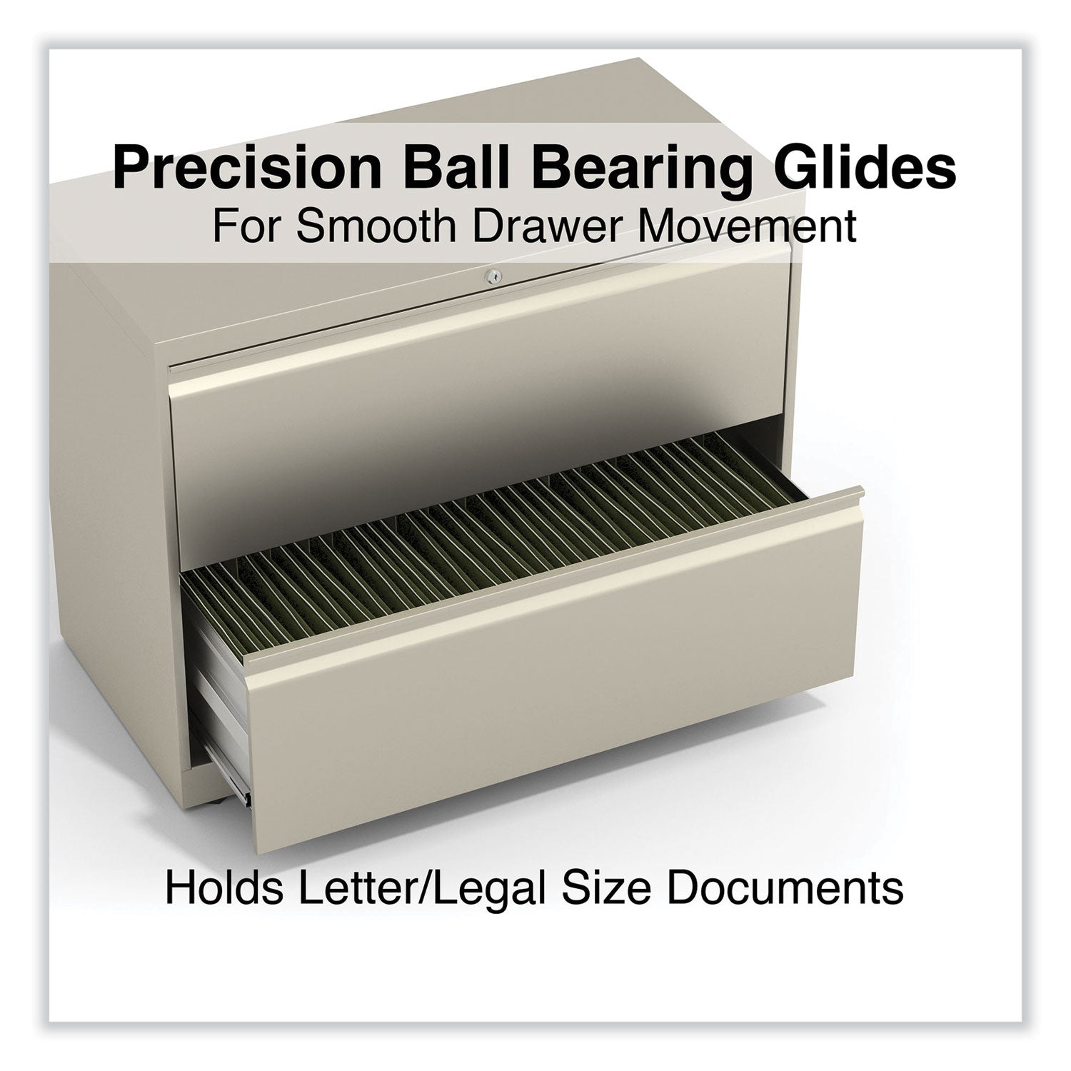Lateral File, 2 Legal/Letter-Size File Drawers, Putty, 36" x 18.63" x 28
