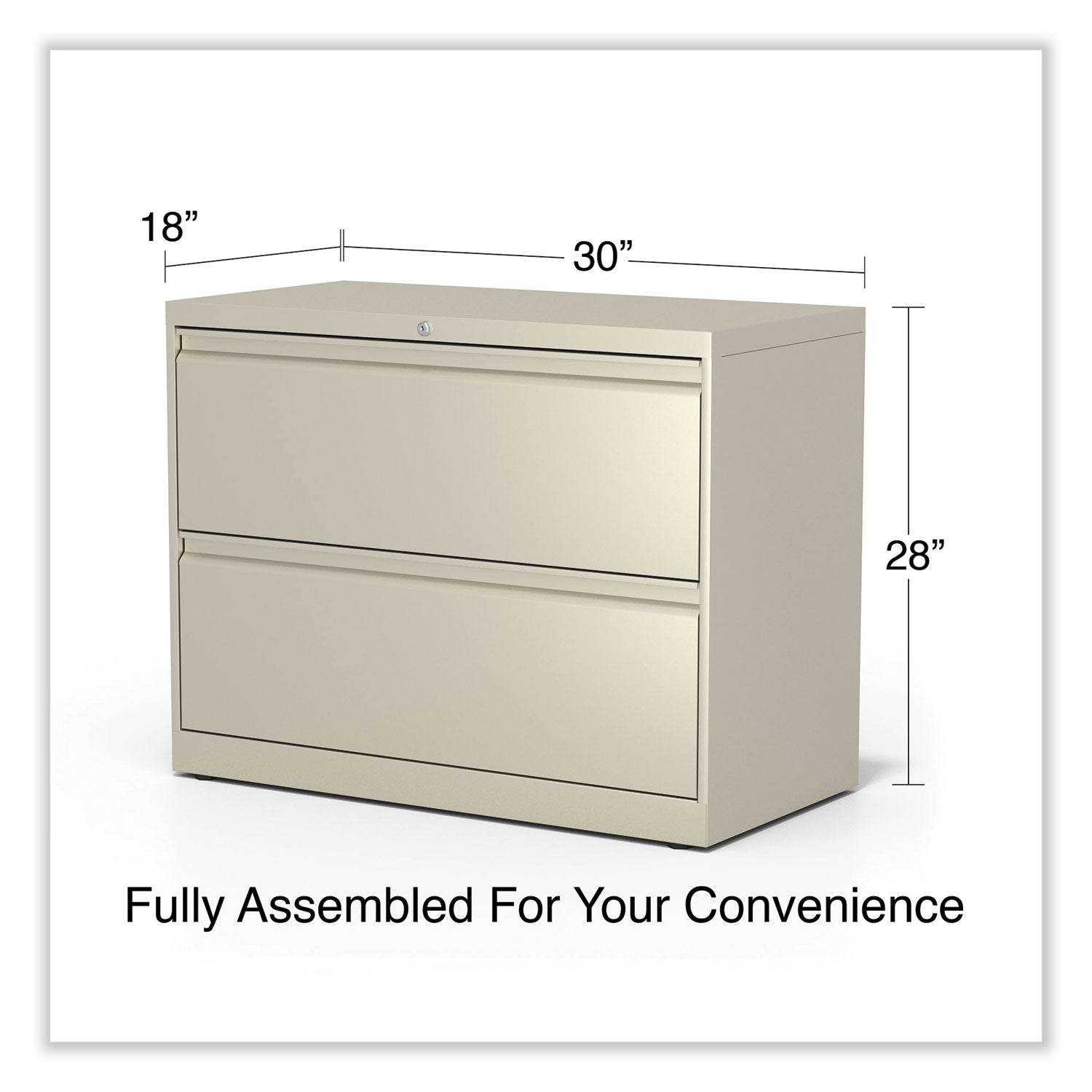Lateral File, 2 Legal/Letter-Size File Drawers, Putty, 36" x 18.63" x 28