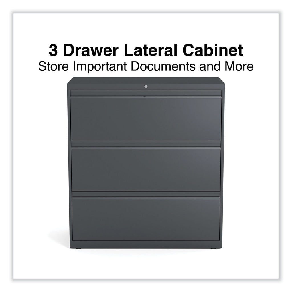 Lateral File, 3 Legal/Letter/A4/A5-Size File Drawers, Charcoal, 36" x 18.63" x 40.25