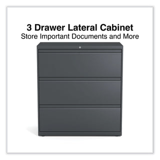Lateral File, 3 Legal/Letter/A4/A5-Size File Drawers, Charcoal, 36" x 18.63" x 40.25