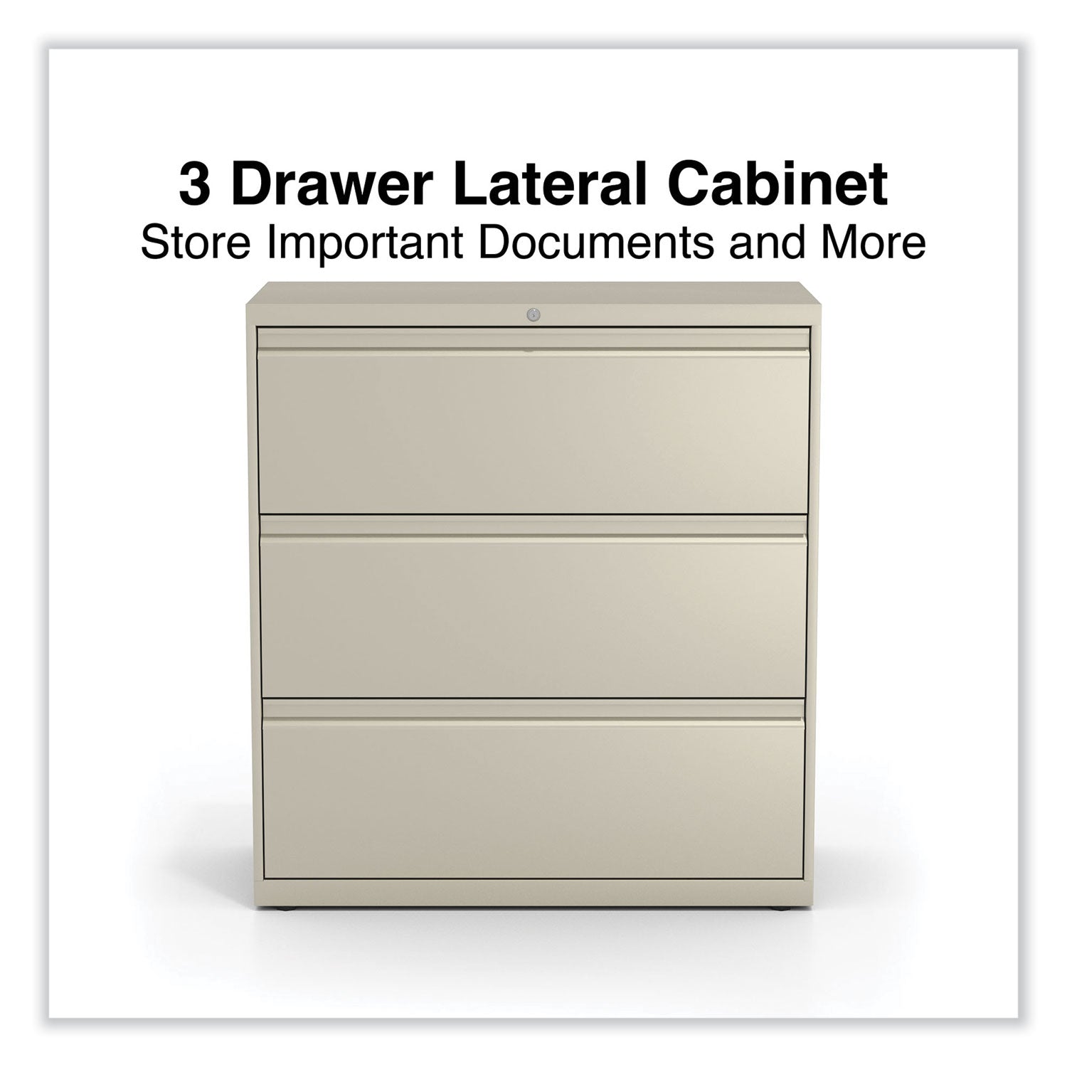 Lateral File, 3 Legal/Letter/A4/A5-Size File Drawers, Putty, 36" x 18.63" x 40.25