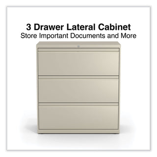 Lateral File, 3 Legal/Letter/A4/A5-Size File Drawers, Putty, 36" x 18.63" x 40.25