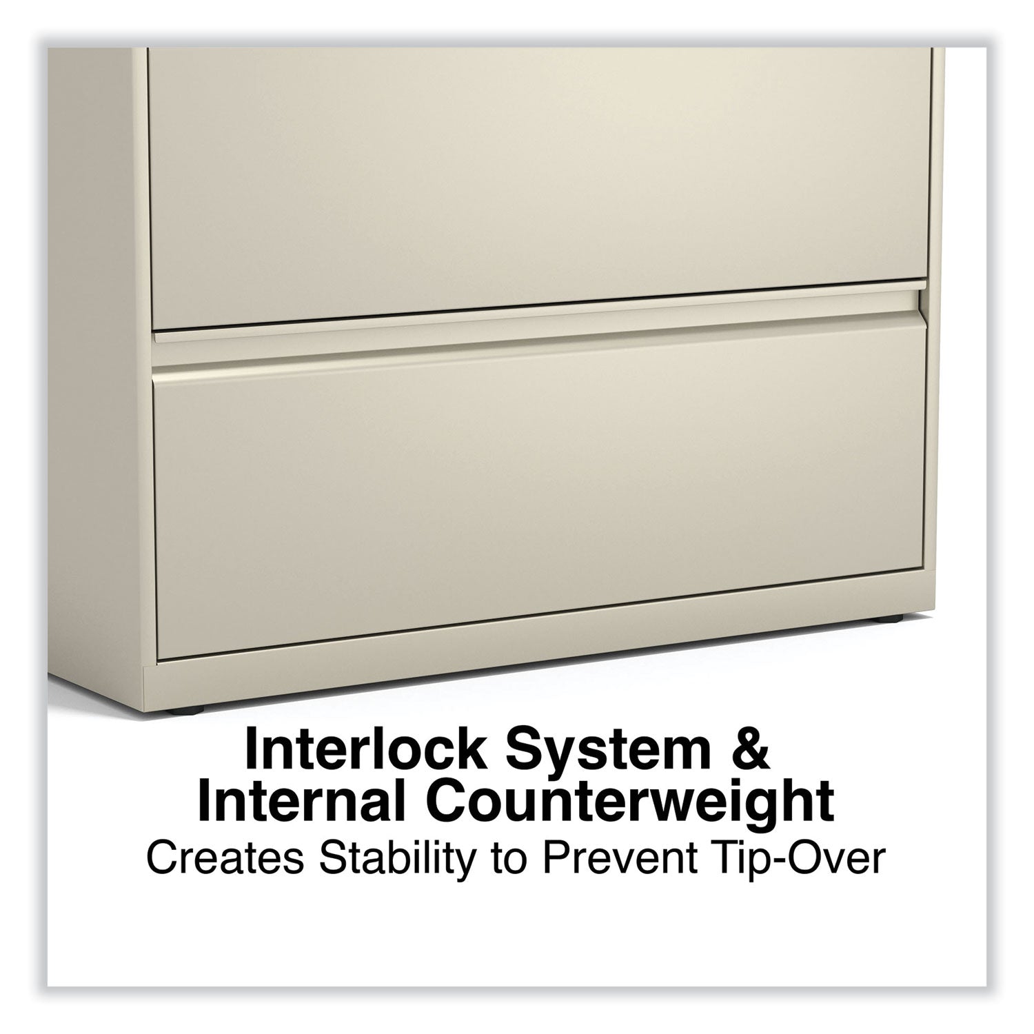 Lateral File, 3 Legal/Letter/A4/A5-Size File Drawers, Putty, 36" x 18.63" x 40.25