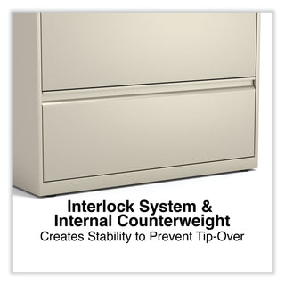 Lateral File, 3 Legal/Letter/A4/A5-Size File Drawers, Putty, 36" x 18.63" x 40.25