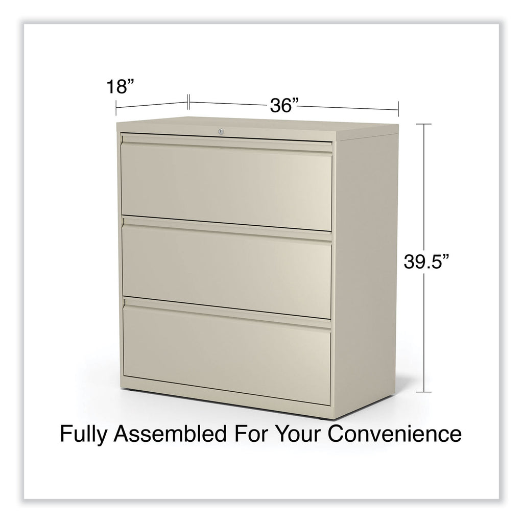 Lateral File, 3 Legal/Letter/A4/A5-Size File Drawers, Putty, 36" x 18.63" x 40.25