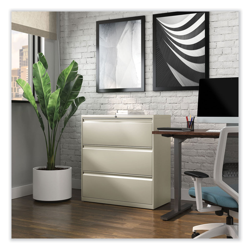 Lateral File, 3 Legal/Letter/A4/A5-Size File Drawers, Putty, 36" x 18.63" x 40.25