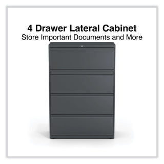 Lateral File, 4 Legal/Letter/A4/A5-Size File Drawers, Charcoal, 36" x 18.63" x 52.5