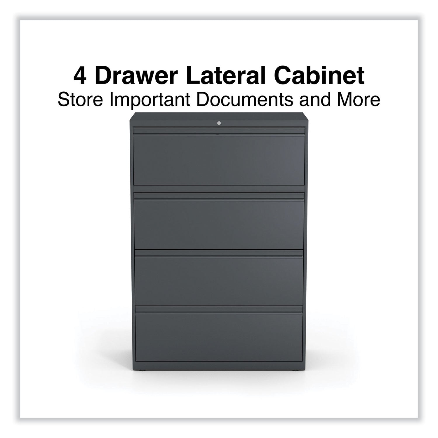 Lateral File, 4 Legal/Letter/A4/A5-Size File Drawers, Charcoal, 36" x 18.63" x 52.5