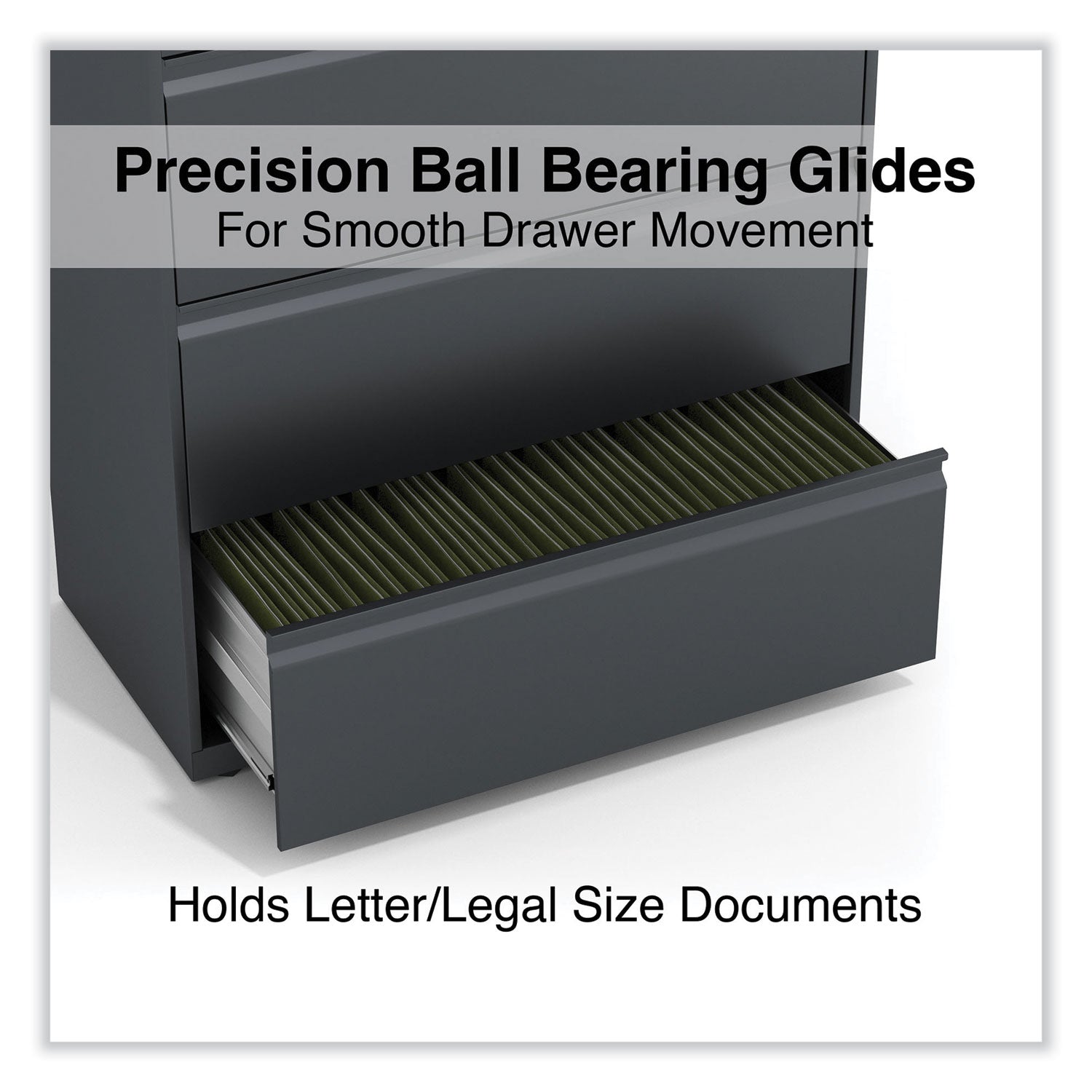 Lateral File, 4 Legal/Letter/A4/A5-Size File Drawers, Charcoal, 36" x 18.63" x 52.5