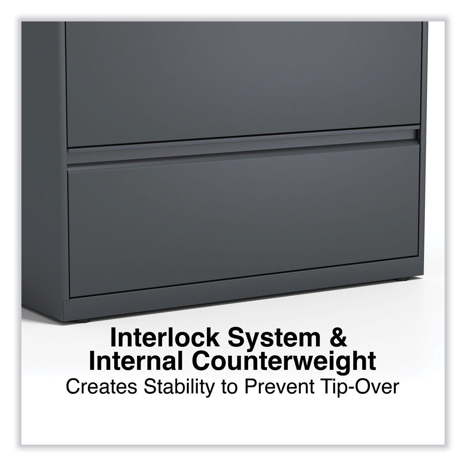 Lateral File, 4 Legal/Letter/A4/A5-Size File Drawers, Charcoal, 36" x 18.63" x 52.5