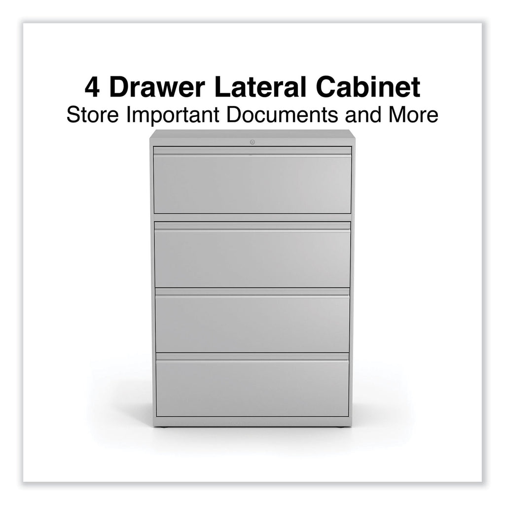 Lateral File, 4 Legal/Letter-Size File Drawers, Light Gray, 36" x 18.63" x 52.5