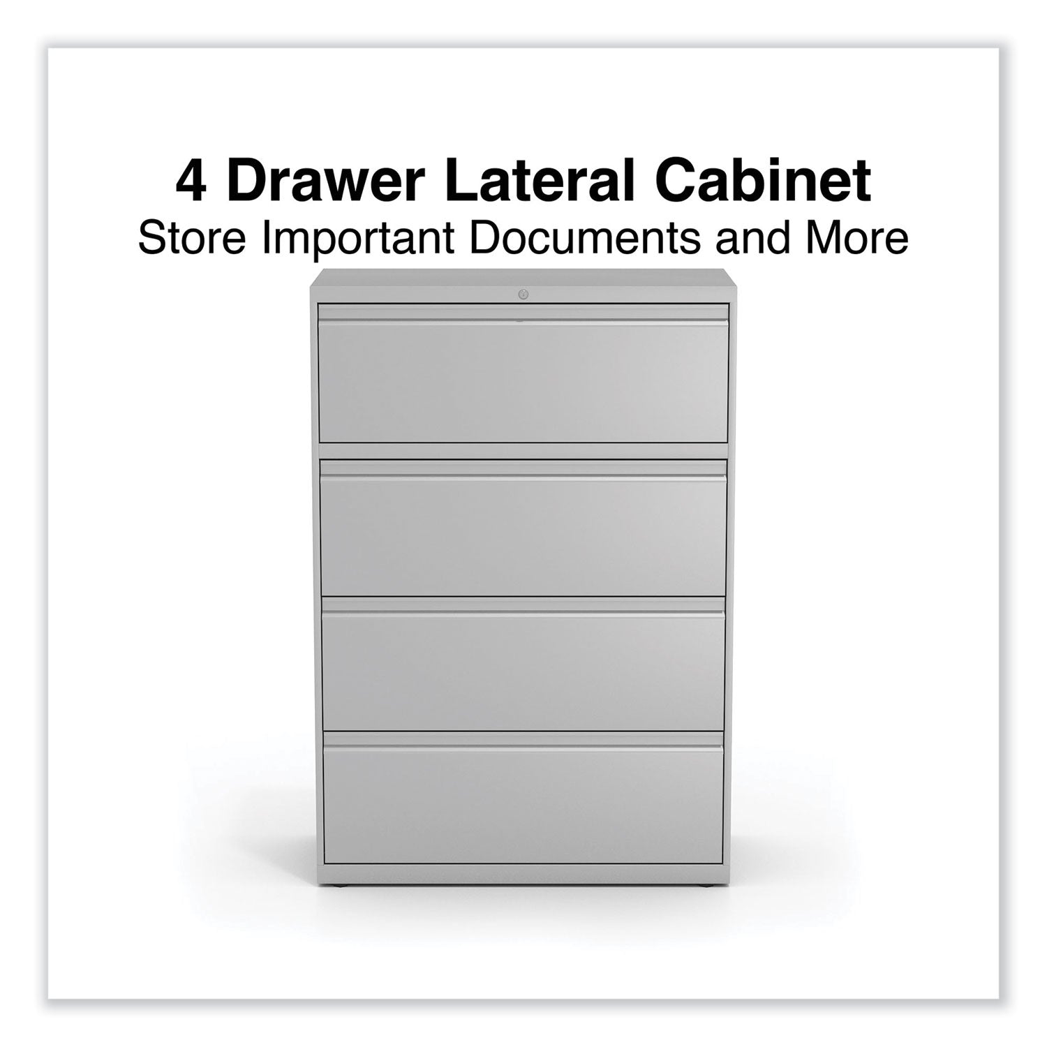 Lateral File, 4 Legal/Letter-Size File Drawers, Light Gray, 36" x 18.63" x 52.5