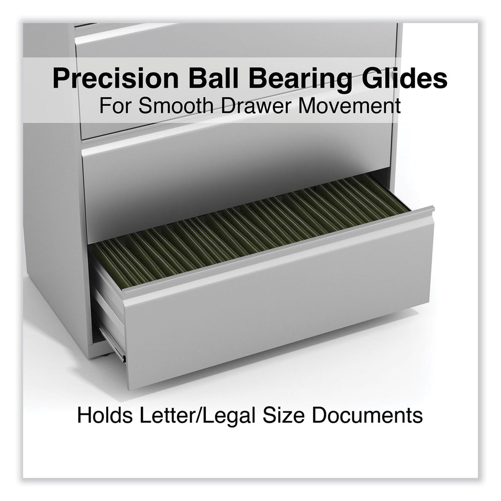 Lateral File, 4 Legal/Letter-Size File Drawers, Light Gray, 36" x 18.63" x 52.5