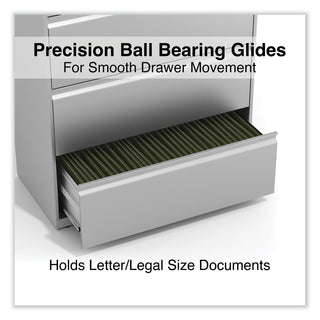 Lateral File, 4 Legal/Letter-Size File Drawers, Light Gray, 36" x 18.63" x 52.5