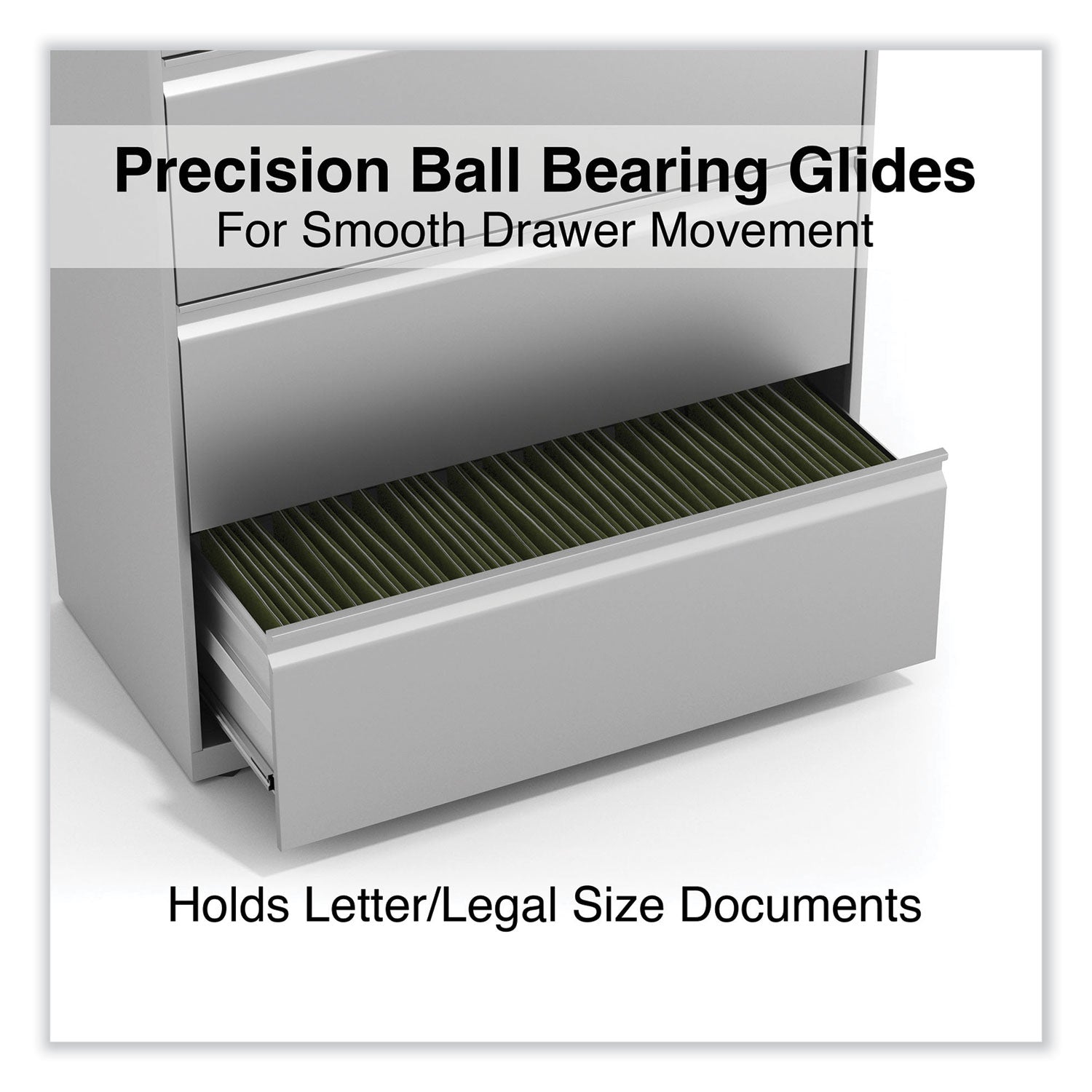 Lateral File, 4 Legal/Letter-Size File Drawers, Light Gray, 36" x 18.63" x 52.5