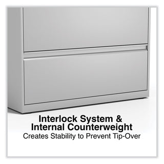 Lateral File, 4 Legal/Letter-Size File Drawers, Light Gray, 36" x 18.63" x 52.5