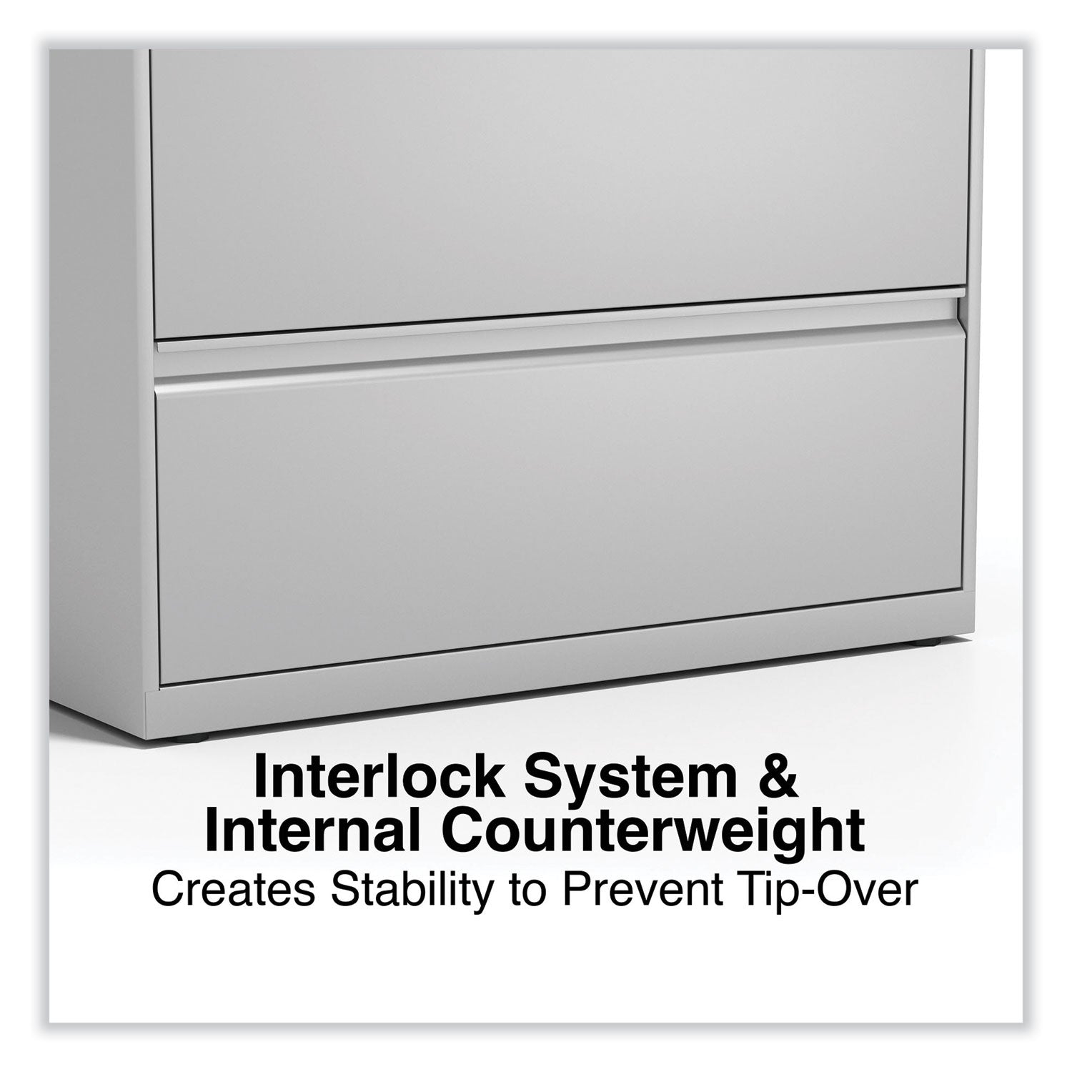 Lateral File, 4 Legal/Letter-Size File Drawers, Light Gray, 36" x 18.63" x 52.5