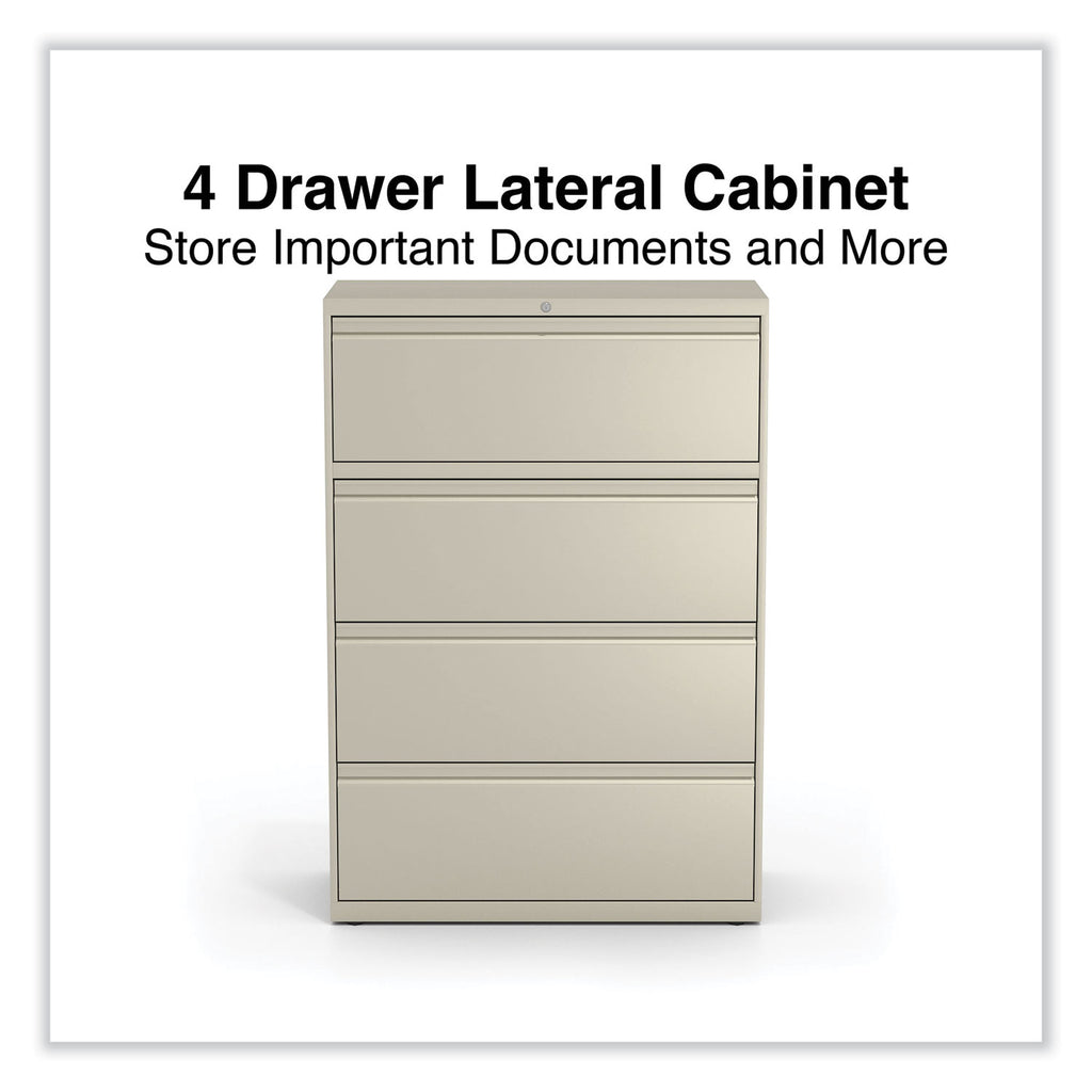 Lateral File, 4 Legal/Letter-Size File Drawers, Putty, 36" x 18.63" x 52.5