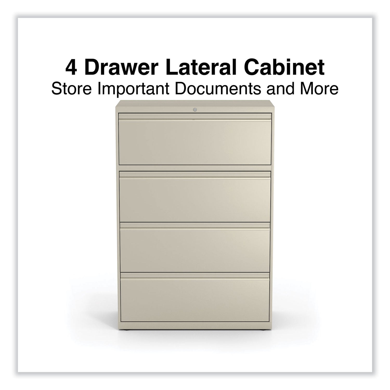 Lateral File, 4 Legal/Letter-Size File Drawers, Putty, 36" x 18.63" x 52.5