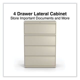 Lateral File, 4 Legal/Letter-Size File Drawers, Putty, 36" x 18.63" x 52.5