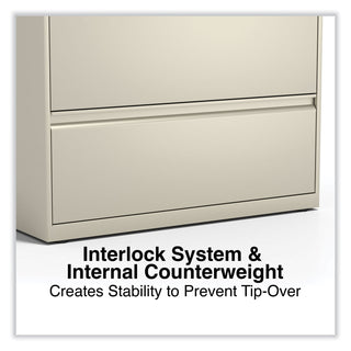 Lateral File, 4 Legal/Letter-Size File Drawers, Putty, 36" x 18.63" x 52.5