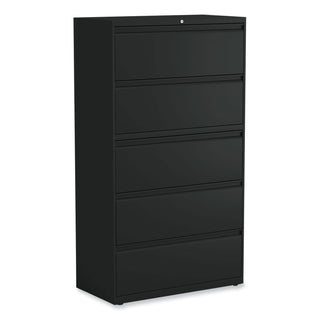 Lateral File, 5 Legal/Letter/A4/A5-Size File Drawers, Black, 36" x 18.63" x 67.63