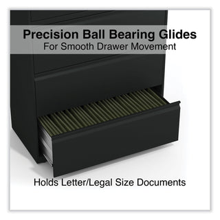 Lateral File, 5 Legal/Letter/A4/A5-Size File Drawers, Black, 36" x 18.63" x 67.63
