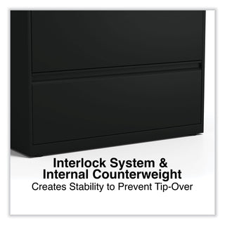 Lateral File, 5 Legal/Letter/A4/A5-Size File Drawers, Black, 36" x 18.63" x 67.63