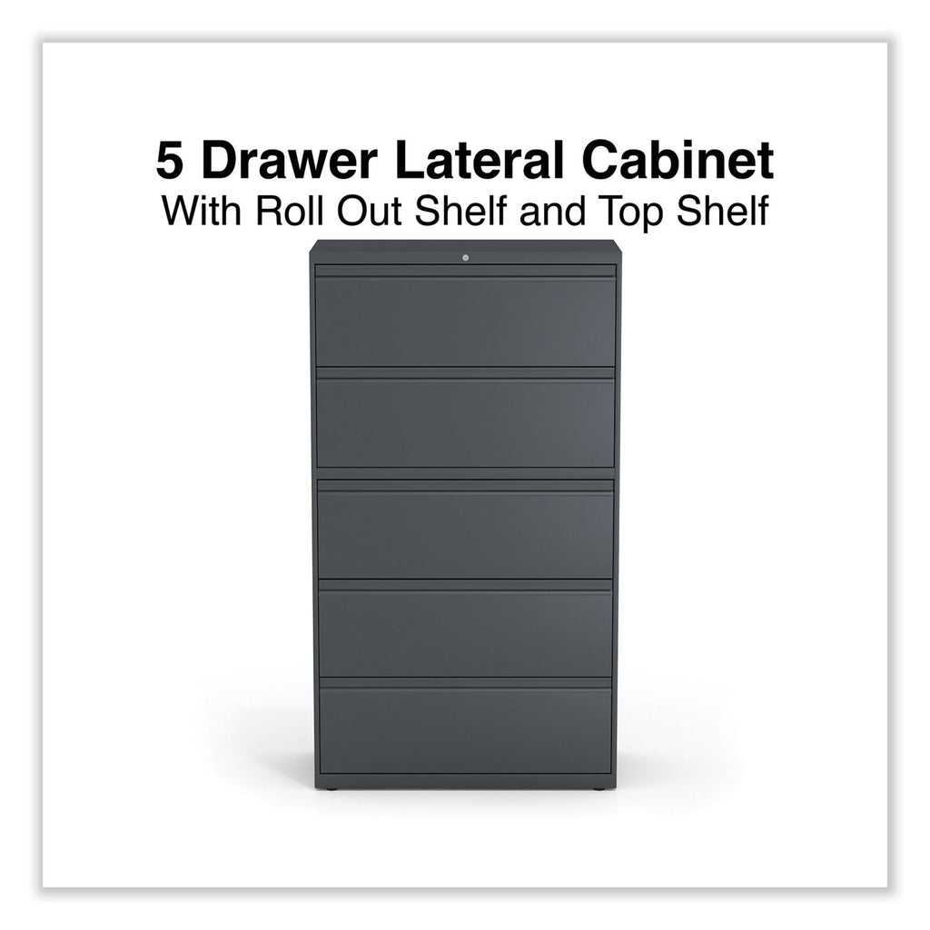 Lateral File, 5 Legal/Letter/A4/A5-Size File Drawers, Charcoal, 36" x 18.63" x 67.63
