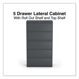 Lateral File, 5 Legal/Letter/A4/A5-Size File Drawers, Charcoal, 36" x 18.63" x 67.63