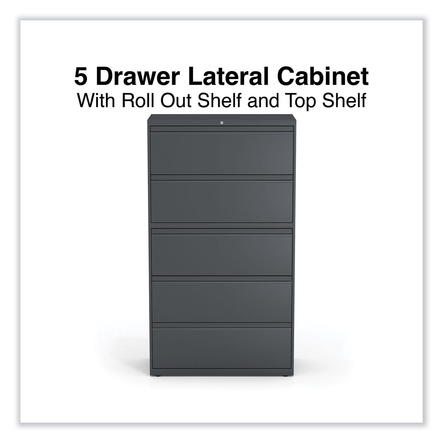 Lateral File, 5 Legal/Letter/A4/A5-Size File Drawers, Charcoal, 36" x 18.63" x 67.63