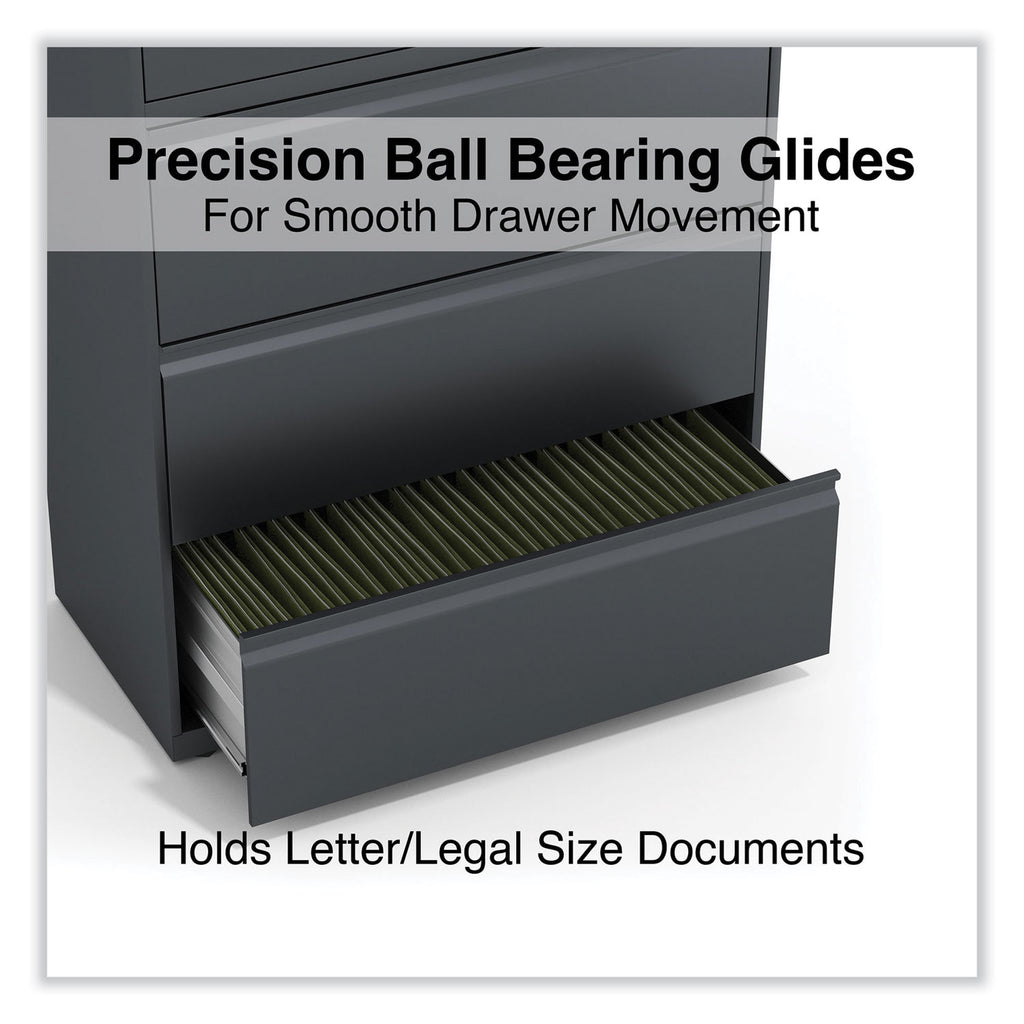 Lateral File, 5 Legal/Letter/A4/A5-Size File Drawers, Charcoal, 36" x 18.63" x 67.63