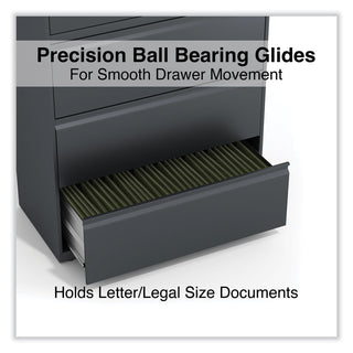 Lateral File, 5 Legal/Letter/A4/A5-Size File Drawers, Charcoal, 36" x 18.63" x 67.63