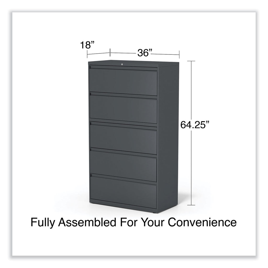 Lateral File, 5 Legal/Letter/A4/A5-Size File Drawers, Charcoal, 36" x 18.63" x 67.63