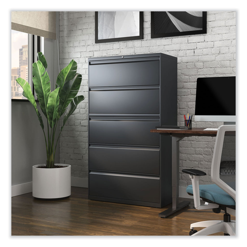 Lateral File, 5 Legal/Letter/A4/A5-Size File Drawers, Charcoal, 36" x 18.63" x 67.63
