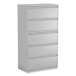 Lateral File, 5 Legal/Letter/A4/A5-Size File Drawers, Light Gray, 36" x 18.63" x 67.63