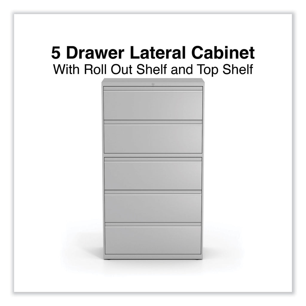 Lateral File, 5 Legal/Letter/A4/A5-Size File Drawers, Light Gray, 36" x 18.63" x 67.63