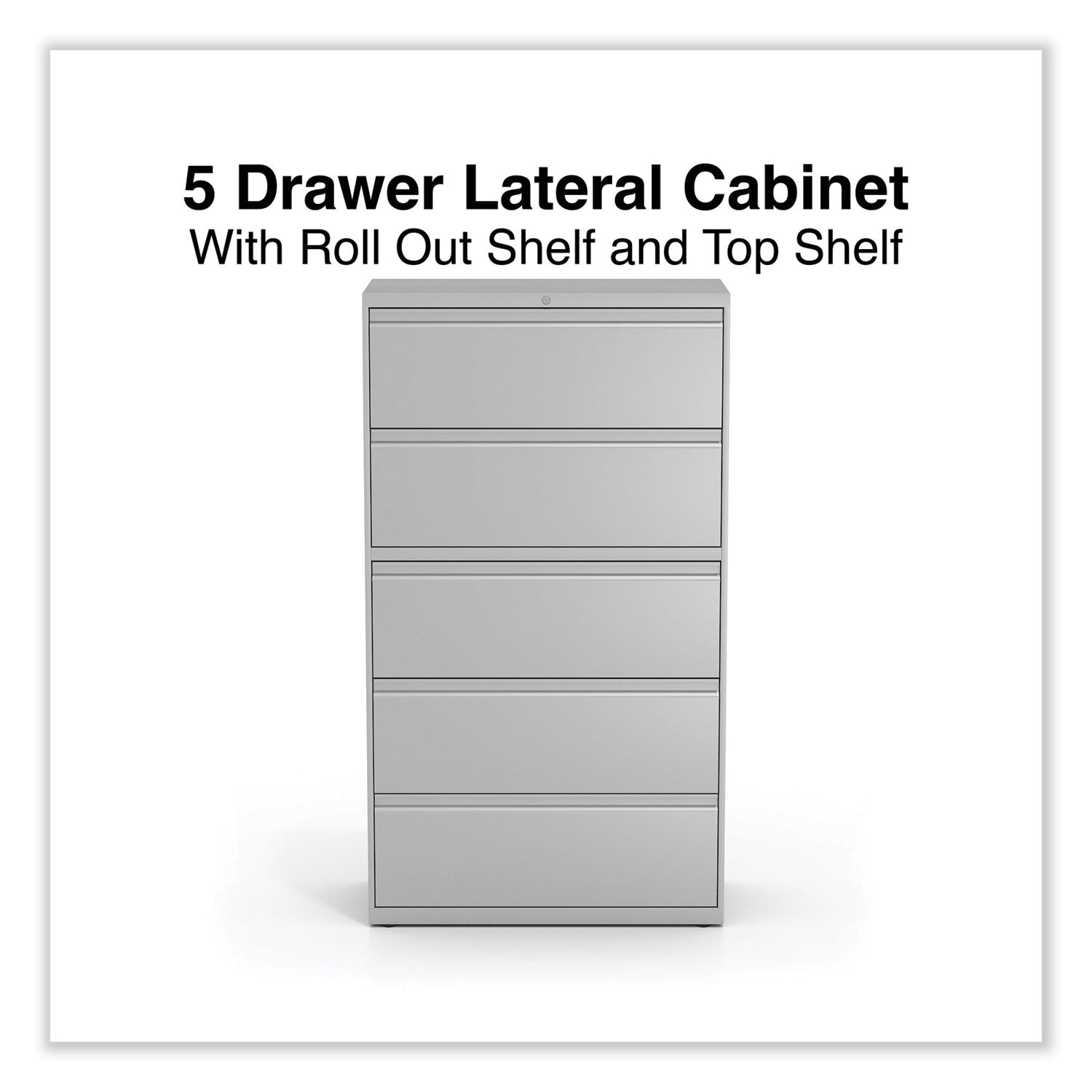 Lateral File, 5 Legal/Letter/A4/A5-Size File Drawers, Light Gray, 36" x 18.63" x 67.63