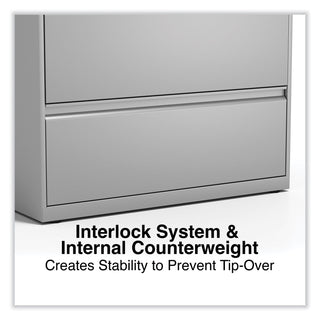 Lateral File, 5 Legal/Letter/A4/A5-Size File Drawers, Light Gray, 36" x 18.63" x 67.63