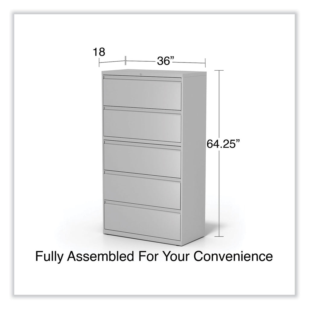Lateral File, 5 Legal/Letter/A4/A5-Size File Drawers, Light Gray, 36" x 18.63" x 67.63